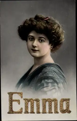 Buchstaben Ak Weiblicher Vorname Emma, Portrait einer Frau