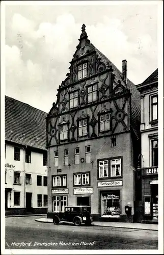 Ak Herford in Westfalen, Deutsches Haus am Markt