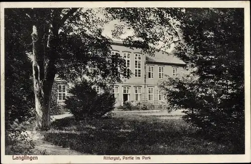 Ak Langlingen Niedersachsen, Rittergut, Partie im Park