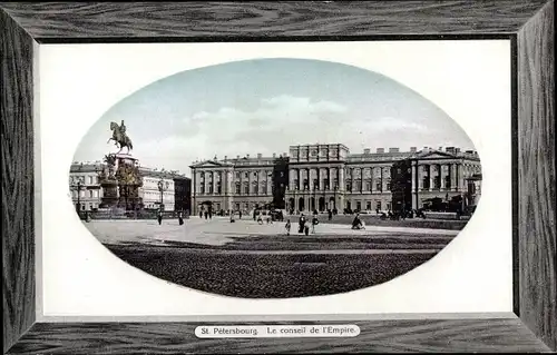 Präge Passepartout Ak Sankt Petersburg Russland, Le conseil de l'Empire