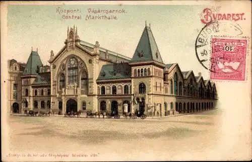 Ak Budapest Ungarn, Központi Vasarosarnok, Central Markthalle