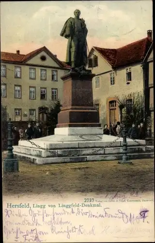 Ak Bad Hersfeld Hessen, Lingg von Linggenfeld-Denkmal