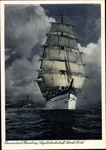 Ak Hamburg, Blick auf das Segelschulschiff Gorch Fock