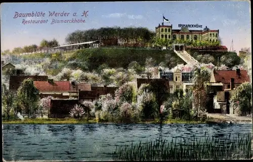 Ak Werder an der Havel, Hotel Bismarckhöhe, Blick auf Ort