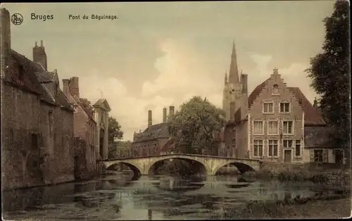 Ak Bruges Brügge Flandern Westflandern, Pont du Béguinage