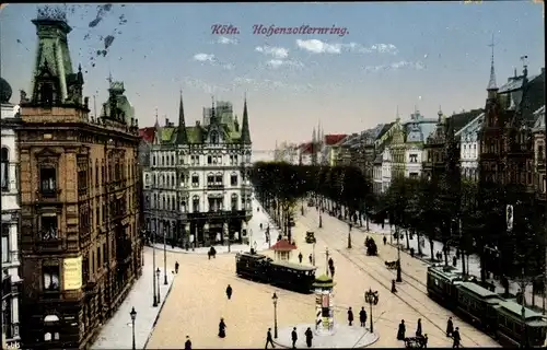 Ak Köln am Rhein, Hohenzollernring, Straßenbahn