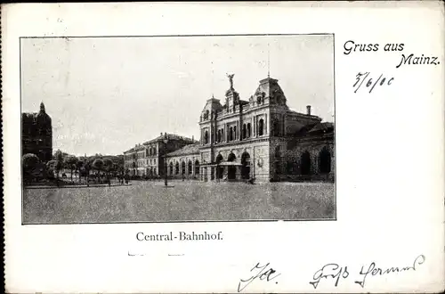 Ak Mainz am Rhein, Zentralbahnhof