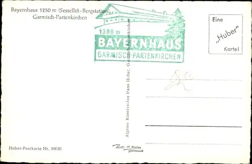 Ak Garmisch Partenkirchen in Oberbayern, Bayernhaus, Dreitorspitze, Winter