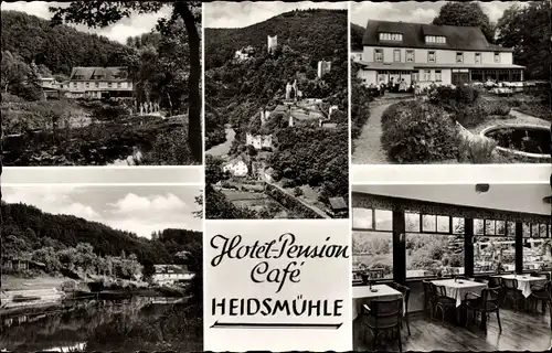 Ak Manderscheid in der Eifel, Hotel Pension Cafe Heidesmühle, Teilansichten