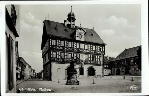 Ak Bad Staffelstein am Main Oberfranken, Rathaus, Denkmal