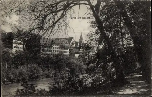 Ak Tübingen am Neckar, Partie am Neckar