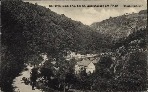 Ak Sankt Goarshausen am Rhein, Schweizertal, Elisabethenblick