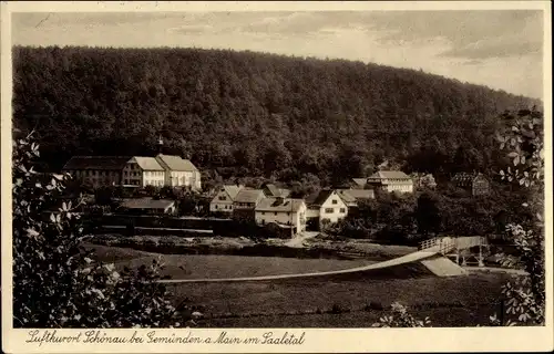 Ak Schönau Gemünden am Main, Panorama, Gaststätte zum alten Forsthaus