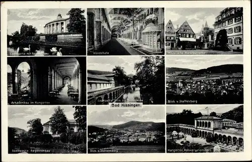 Ak Bad Kissingen Unterfranken Bayern, Arkadenbau im Kurgarten, Wandelhalle, Konversationshaus