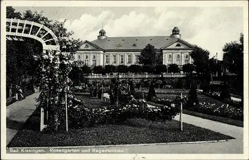 Ak Bad Kissingen Unterfranken Bayern, Rosengarten und Regentenbau