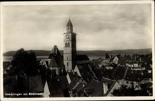 Ak Überlingen am Bodensee, Blick auf die Dächer der Stadt, Teilansicht