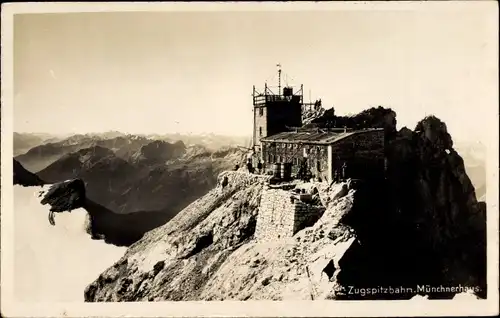 Ak Zugspitze, Gipfelstation der Zugspitzbahn, Münchnerhaus