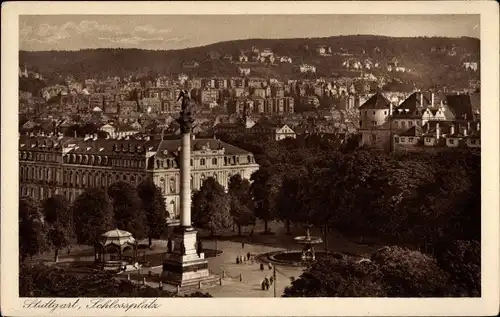 Ak Stuttgart in Württemberg, Schlossplatz, Säule