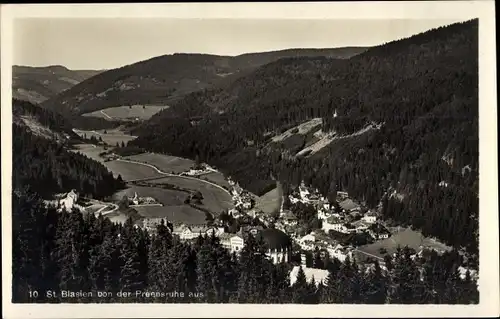 Ak Sankt Blasien im Schwarzwald, Panorama von der Preensruhe aus