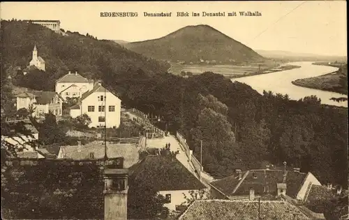 Ak Donaustauf in der Oberpfalz, Walhalla bei Regensburg, Donautal