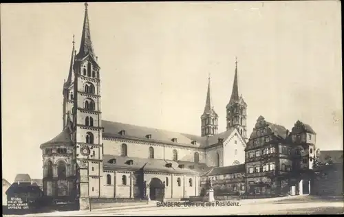 Ak Bamberg in Oberfranken, Dom und alte Residenz