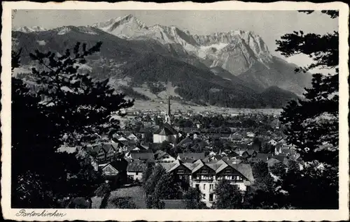 Ak Garmisch Partenkirchen in Oberbayern, Blick gegen Alpspitze, Höllental, Waxensteine, Zugspitze