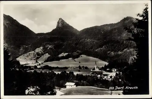 Ak Dorf Kreuth am Tegernsee Oberbayern, Panorama