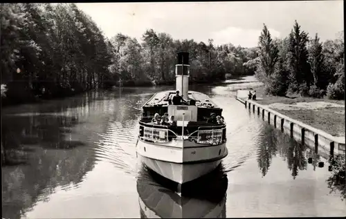 Ak Altruppin Neuruppin in Brandenburg, Dampfer auf dem Rhinkanal