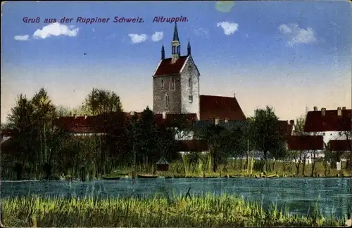 Ak Altruppin Neuruppin in Brandenburg, Blick auf den Ort, Kirche