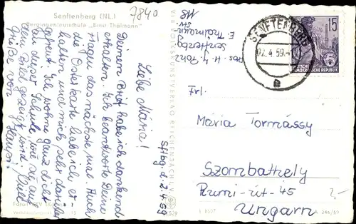 Ak Senftenberg in der Niederlausitz, Bergingenieurschule Ernst Thälmann