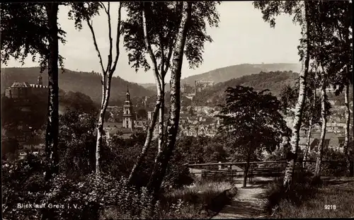 Ak Greiz im Vogtland, Blick auf den Ort