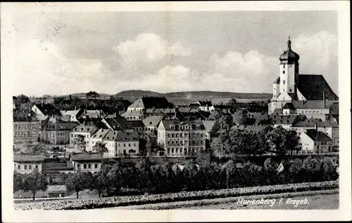 Ak Marienberg im Erzgebirge Sachsen, Teilansicht, Kirche