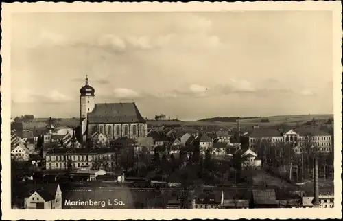 Ak Marienberg im Erzgebirge Sachsen, Teilansicht, Kirche