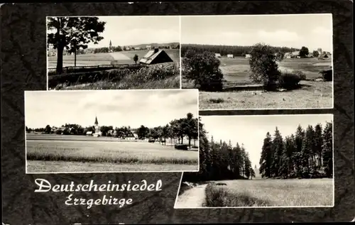 Ak Deutscheinsiedel im Erzgebirge, Panorama, Ortspartie