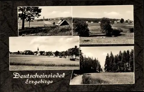 Ak Deutscheinsiedel im Erzgebirge, Panorama, Ortspartie
