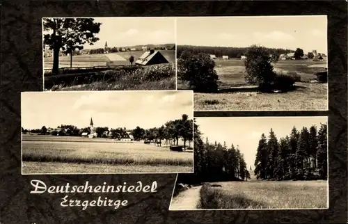 Ak Deutscheinsiedel im Erzgebirge, Panorama, Ortspartie