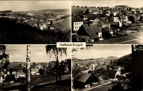 Ak Hallbach Olbernhau im Erzgebirge Sachsen, Panorama, Teilansichten