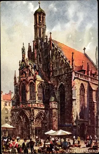 Künstler Ak Flower, C. F., Nürnberg in Mittelfranken Bayern, Frauenkirche