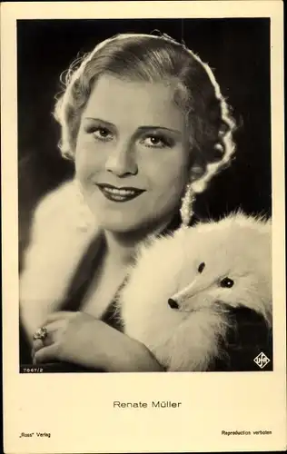 Ak Schauspielerin Renate Müller, Portrait