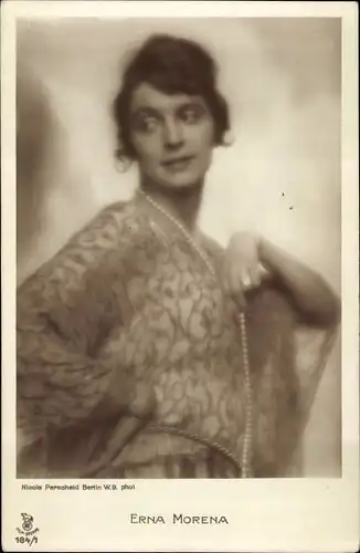 Ak Schauspielerin Erna Morena, Portrait