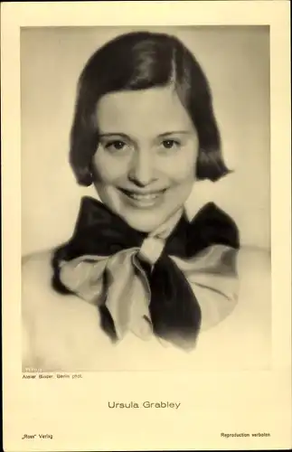 Ak Schauspielerin Ursula Grabley, Portrait
