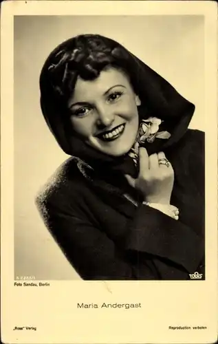 Ak Schauspielerin Maria Andergast, Ross Verlag A 2205/1