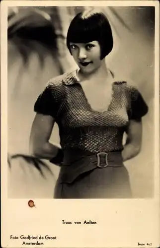 Ak Schauspielerin Truus van Aalten, Portrait