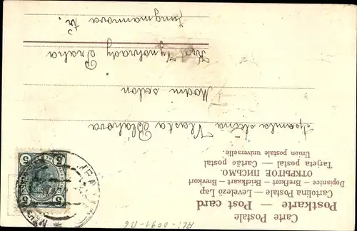 Präge Litho Glückwunsch Neujahr, Liebespaar, Uhr, Glücksklee