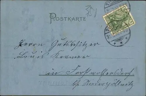 Präge Ak Glückwunsch Neujahr 1901, Glücksklee