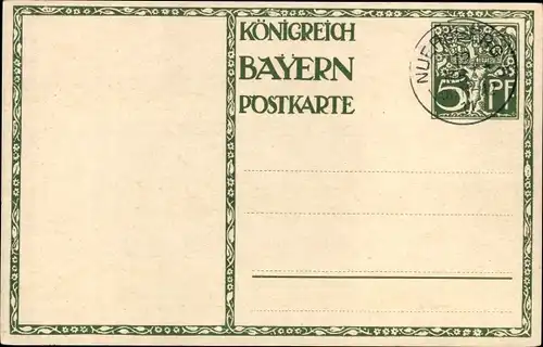 Ganzsachen Künstler Ak Diez, M., Prinzregent Luitpold von Bayern 1911, 5 Pfennig