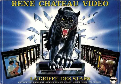 Ak Reklame La Griffe des Stars, Puma, Videokasetten, Filmemacher René Chateau Videos