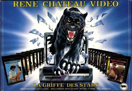 Ak Reklame La Griffe des Stars, Puma, Videokasetten, Filmemacher René Chateau Videos