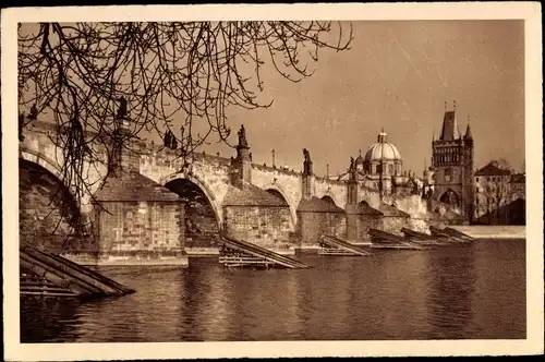 Ak Praha Prag Tschechien, Karlsbrücke