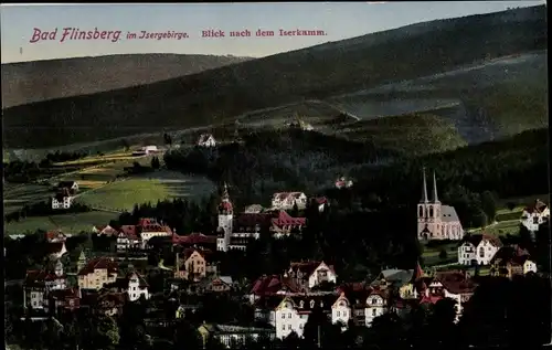 Ak Świeradów Zdrój Bad Flinsberg Schlesien, Blick nach dem Iserkamm